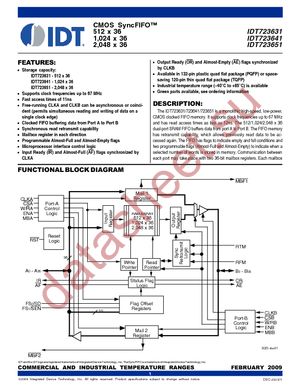 IDT723641L20PF8 datasheet  